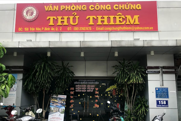 Thông tin địa chỉ Văn phòng công chứng Thủ Thiêm - thành phố Hồ Chí Minh
