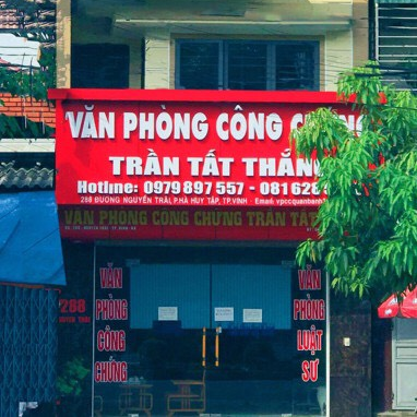 địa chỉ Văn phòng công chứng Trần Tất Thắng, tỉnh Nghệ An
