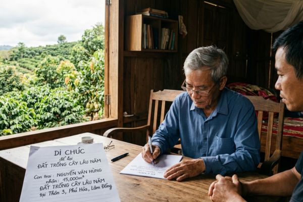 Di chúc để lại đất trồng cây lâu năm