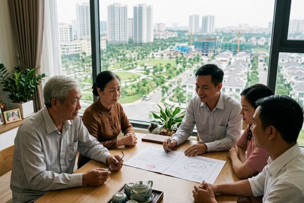 Di chúc để lại đất trong khu đô thị mới