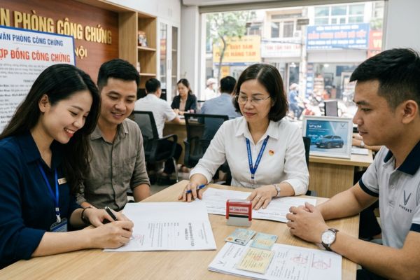 Công chứng hợp đồng mua bán xe điện Vinfast VF e34