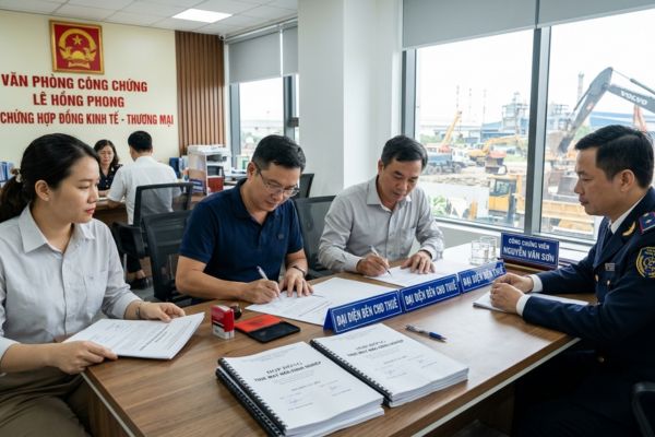 Công chứng hợp đồng thuê máy móc công nghiệp