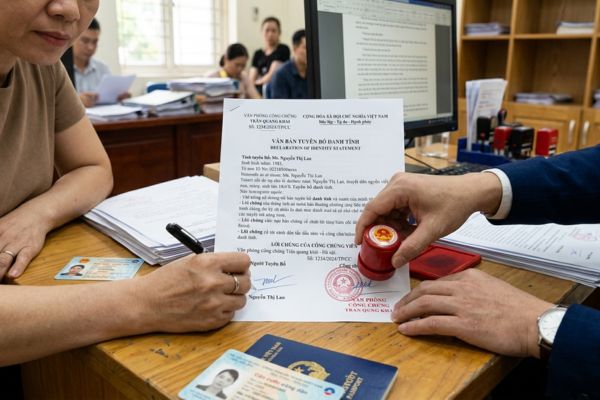 Công chứng văn bản tuyên bố danh tính