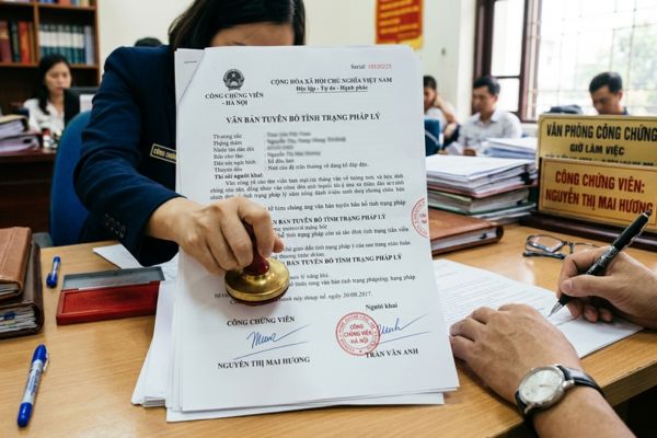 Công chứng văn bản tuyên bố tình trạng pháp lý