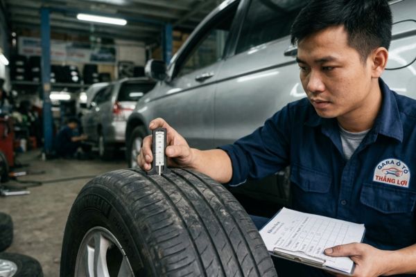 Kiểm tra lốp xe còn bao nhiêu %