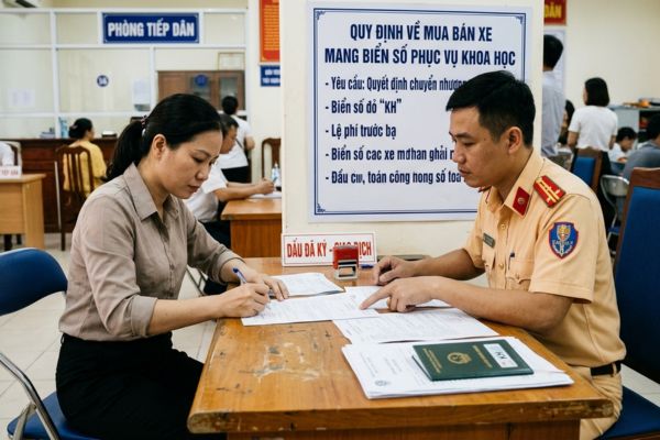 Quy định về mua bán xe mang biển số phục vụ khoa học