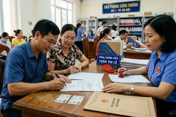Công chứng cam kết về việc duy trì quyền sử dụng đất của vợ chồng