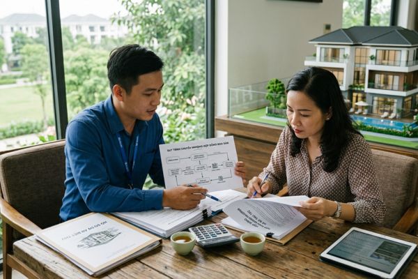 Bán nhà biệt thự dự án: Hướng dẫn thủ tục chuyển nhượng hợp đồng mua bán