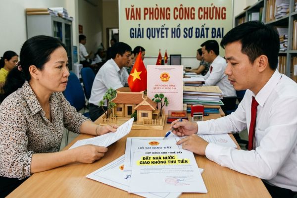 Cho thuê đất do được nhà nước giao không thu tiền: Có được công chứng?