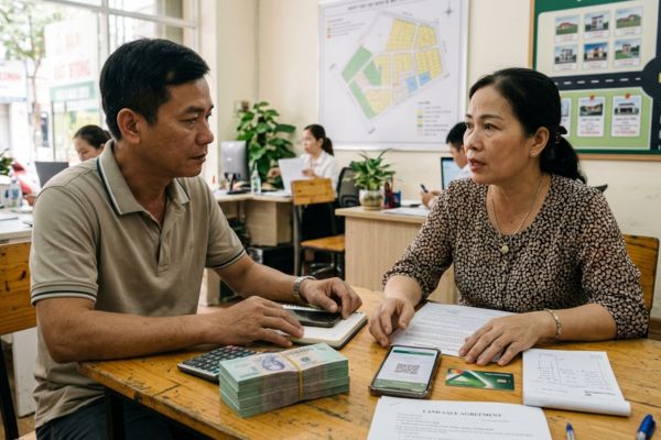 Mua đất nhận cọc bằng tiền mặt hay chuyển khoản an toàn hơn?