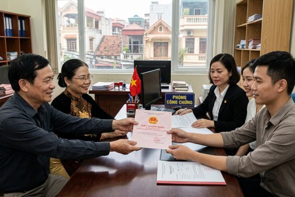 Bố mẹ tặng cho nhà đất cho con riêng: Thủ tục công chứng để không thành tài sản chung vợ chồng