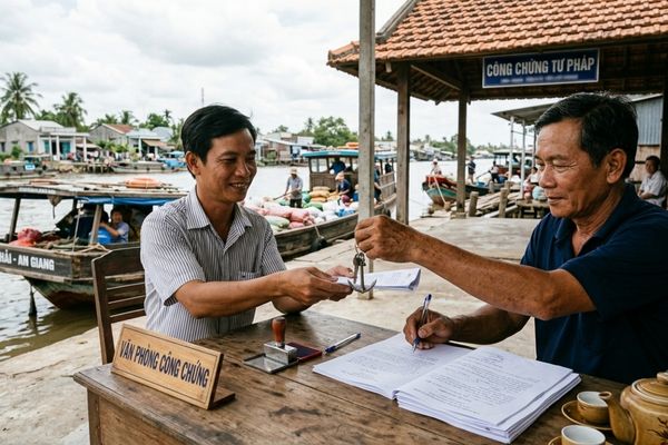 Cho tặng tài sản là phương tiện tàu thủy, tàu thuyền: Thủ tục công chứng sang tên