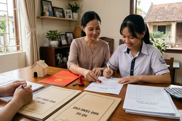 Đất cho con riêng của vợ hoặc chồng: Thủ tục tặng cho và nghĩa vụ thuế
