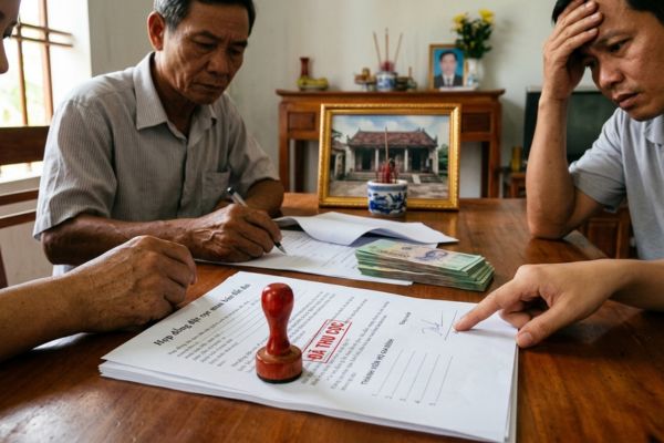 Đặt cọc mua đất đai hộ gia đình: Nguy cơ mất cọc vì thiếu chữ ký thành viên