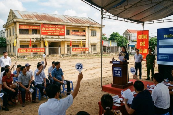 Đất doanh nghiệp bị cưỡng chế thi hành án: Quy trình mua đấu giá