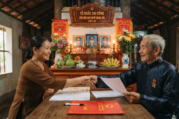 Tặng cho nhà đất có kèm nghĩa vụ thờ cúng liệt sĩ, người có công với cách mạng