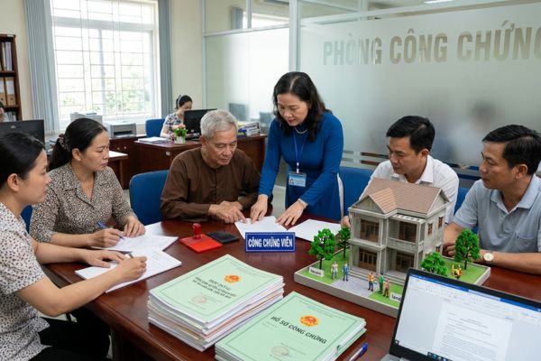 Thủ tục công chứng cho tặng nhà đất thuộc sở hữu chung của nhiều hộ gia đình