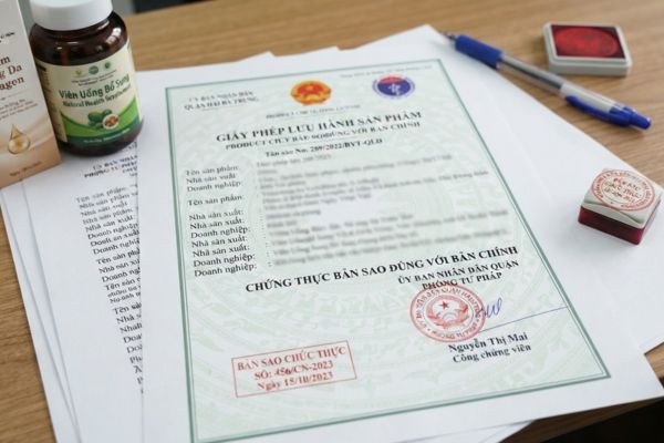 Chứng thực bản sao Giấy phép lưu hành sản phẩm mỹ phẩm, thực phẩm chức năng