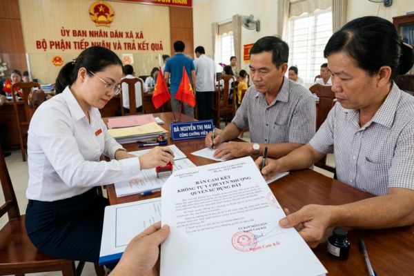 Chứng thực chữ ký trên bản cam kết không tự ý chuyển nhượng quyền sử dụng đất