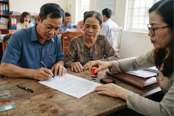 Chứng thực chữ ký trên giấy bàn giao tài sản kinh doanh gia đình