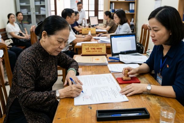 Chứng thực chữ ký trên văn bản khai nhận di sản thừa kế chưa có sổ đỏ
