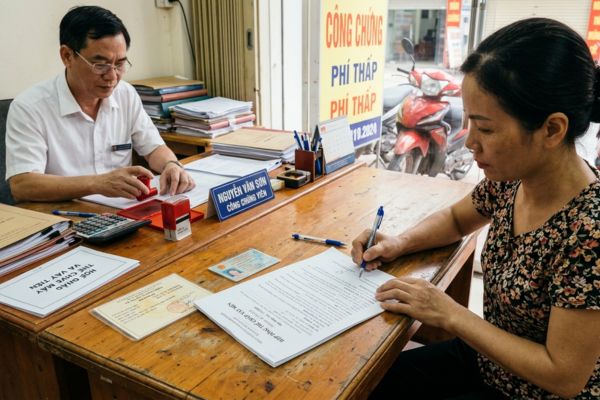 Chứng thực hợp đồng thế chấp xe máy vay tiền lãi suất thỏa thuận