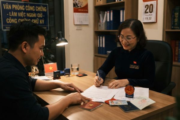 Hướng dẫn thủ tục chứng thực chữ ký ngoài giờ hành chính tại VPCC