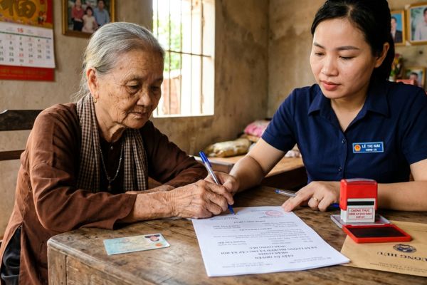 Chứng thực chữ ký trên giấy ủy quyền nhận lương hưu cho người già yếu