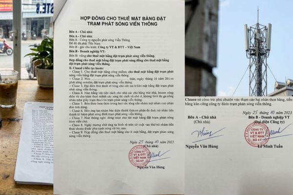 Hợp đồng cho thuê mặt bằng đặt trạm phát sóng viễn thông