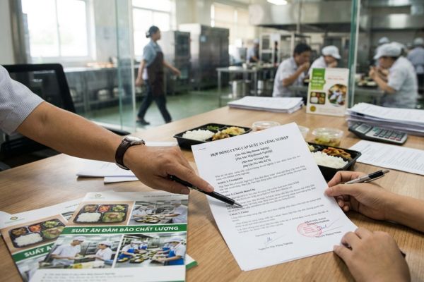 Hợp đồng cung cấp suất ăn công nghiệp cho các nhà máy khu công nghiệp