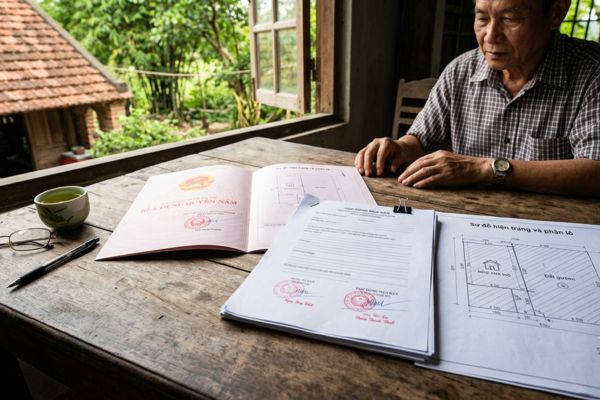 Hợp đồng mua bán đất vườn liền kề nhà ở: Hướng dẫn tách sổ đỏ