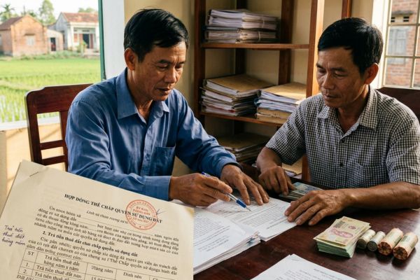 Hợp đồng thế chấp quyền sử dụng đất trả tiền thuê đất hàng năm cho ai?