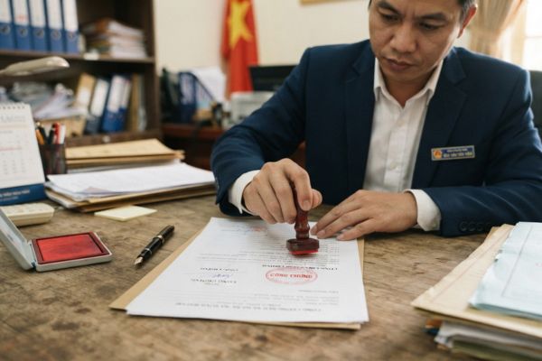 Liệu có thể chứng thực chữ ký trên giấy tờ in bằng mực đỏ?