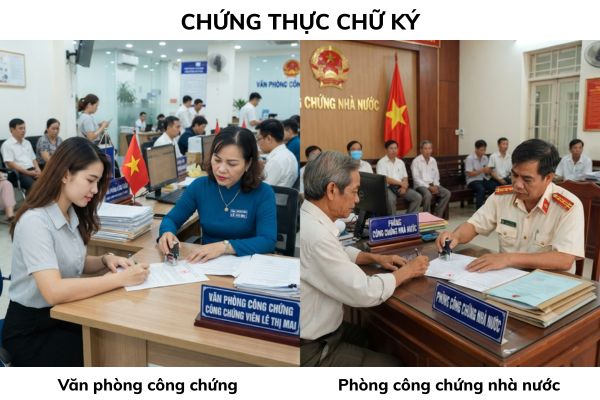 Sự khác biệt giữa chứng thực chữ ký tại VPCC và phòng công chứng nhà nước